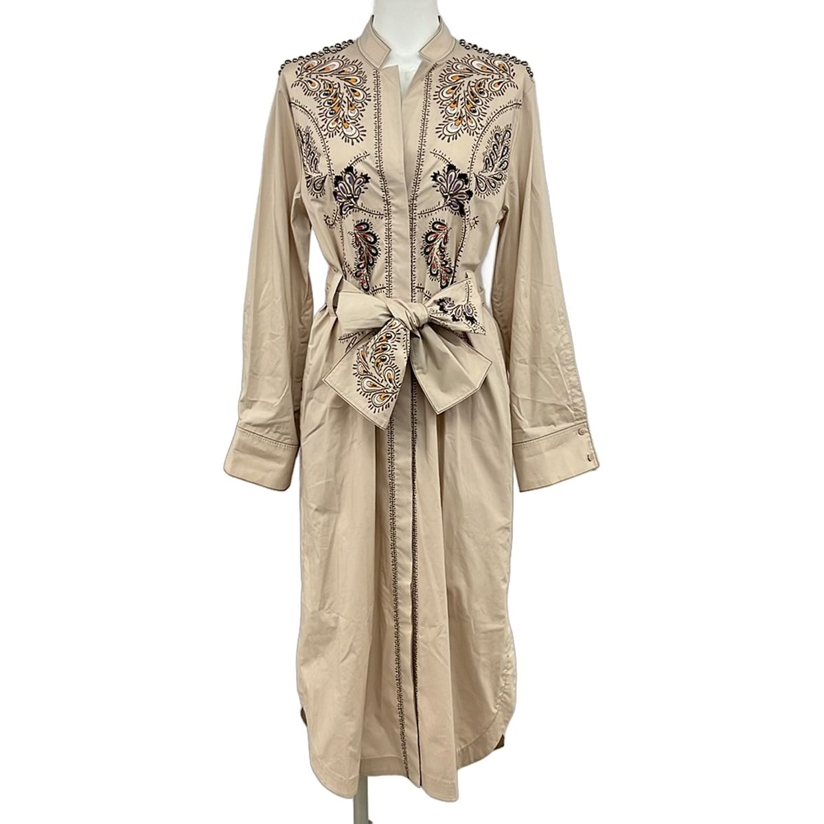 DOROTHEE SCHUMACHER(ドロシーシューマッハ) ワンピース サイズ2 M レディース美品 - ベージュ×グレーベージュ×マルチ