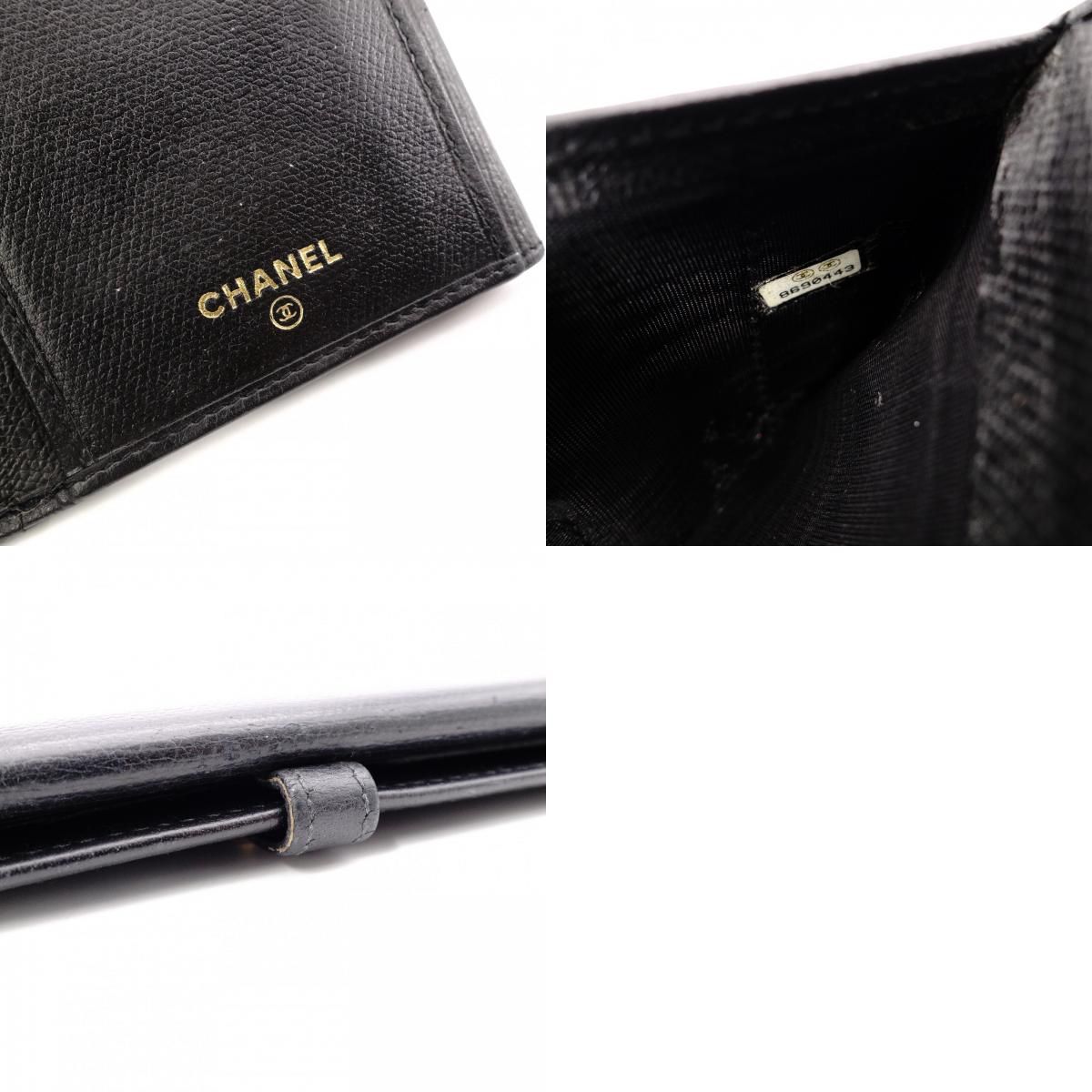 CHANEL シャネル 長財布 レザー ブラック CCマーク ゴールド金具 財布 