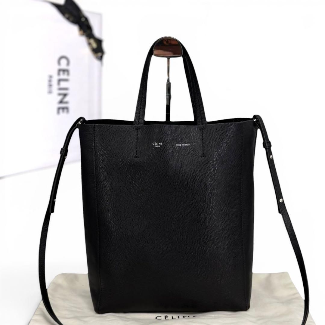 セリーヌ　バーティカルカバ　スモール　トートバッグ　ハンド　黒 CELINE ショルダーバッグ 2way