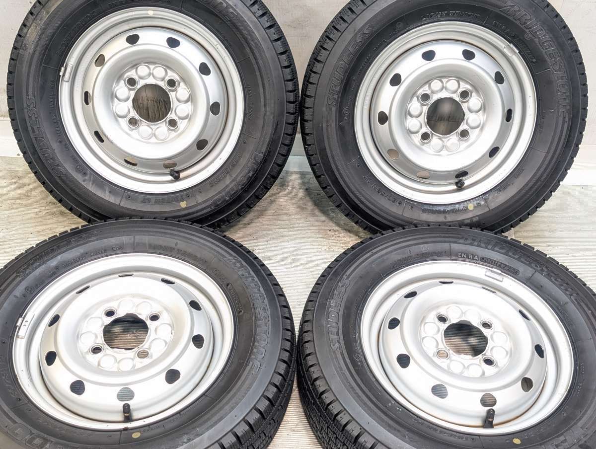 145/80R12 80/78N LT ブリヂストン W300 　 TOPY M74 12x3.5 45 100-4穴 中古タイヤ スタッドレスタイヤ ホイールセット 4本セット w12260327031