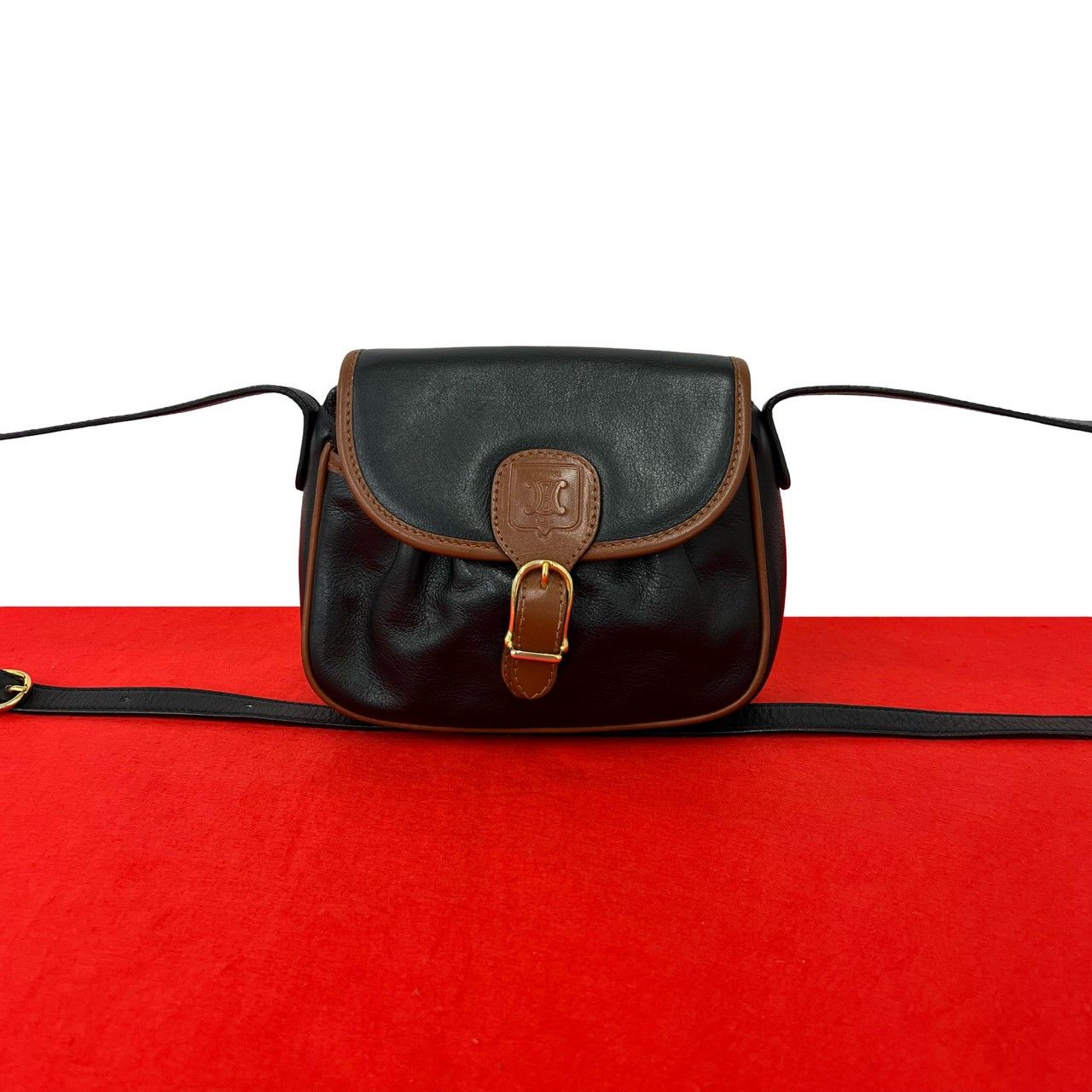 極 美品 CELINE セリーヌ ヴィンテージ ブラゾン トリオンフ ロゴ 
