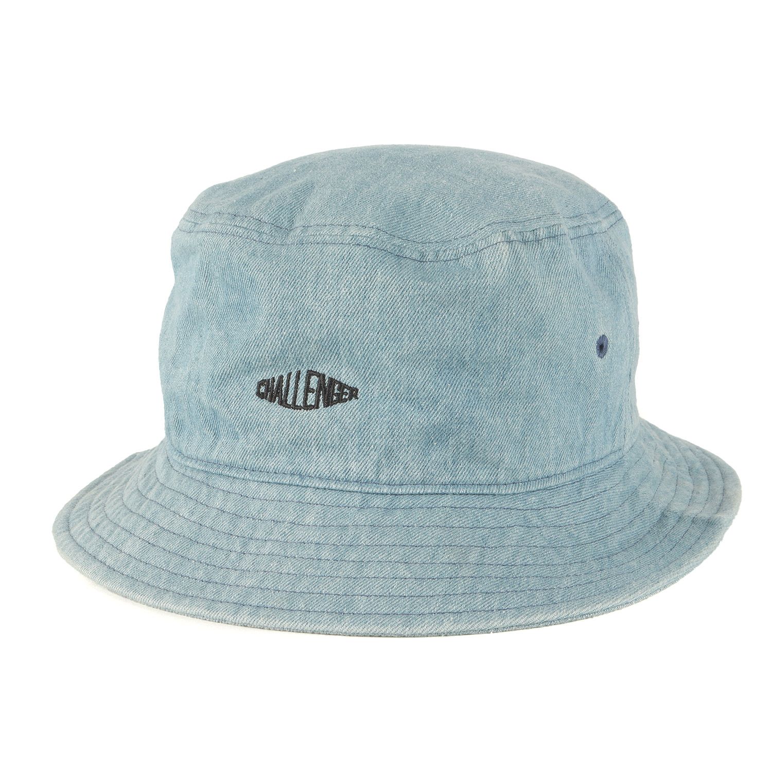 CHALLENGER チャレンジャー ハット インディゴ サイズ:L | 23SS ロゴ刺繍 ウォッシュド デニム バケットハット(DENIM BUCKET HAT) | ブランド 帽子【メンズ】【中古】