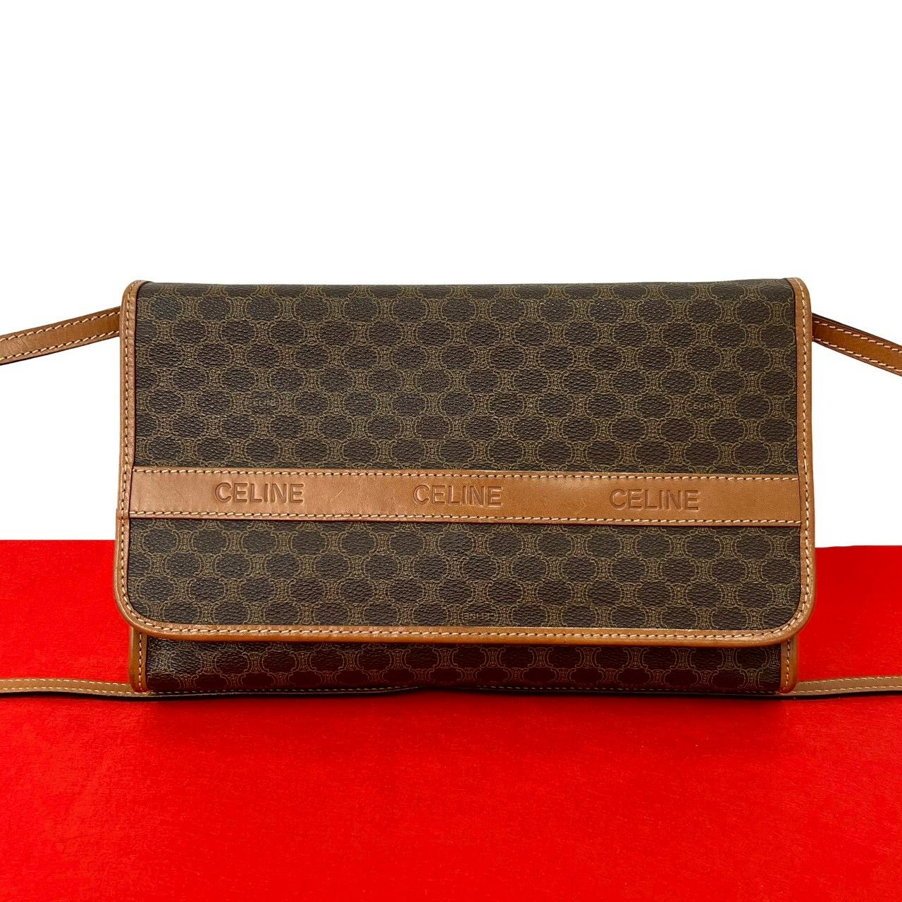 極 美品 CELINE セリーヌ ヴィンテージ マカダム ブラゾン トリオンフ