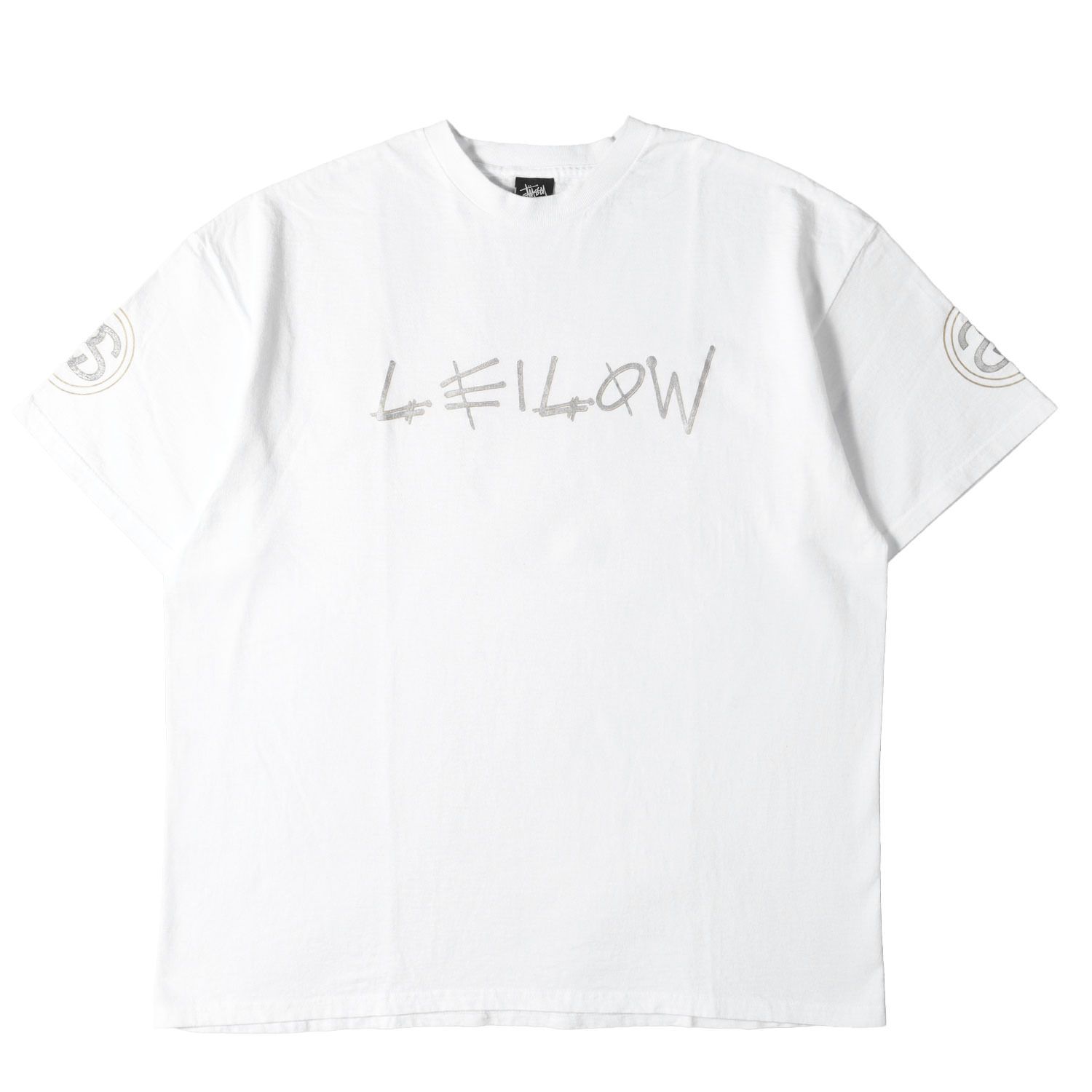 STUSSY ステューシー Tシャツ ホワイト 白 サイズ:XL | 00s LEILOW ショーンフォントロゴ Tシャツ | トップス カットソー 半袖 コラボ【メンズ】【中古】