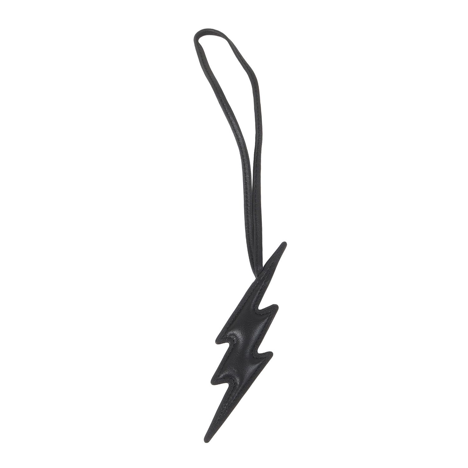 【美品】V.A. ヴイエー | fragment design ×agnes b. サンダー レザー キーホルダー (Leather Keychain Thunder) | ブラック 黒 | ブランド コラボ アイテム【メンズ】【中古】