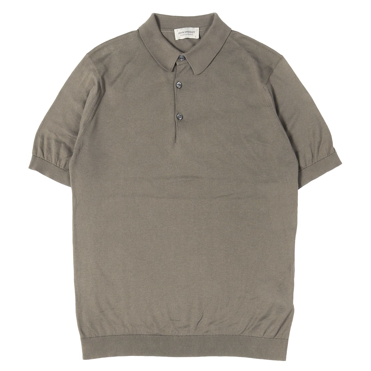 JOHN SMEDLEY ジョンスメドレー ポロシャツ チャコール サイズ:S | ハイゲージ シーアイランドコットン ニット ポロシャツ / MADE IN ENGLAND | トップス 半袖【メンズ】【中古】