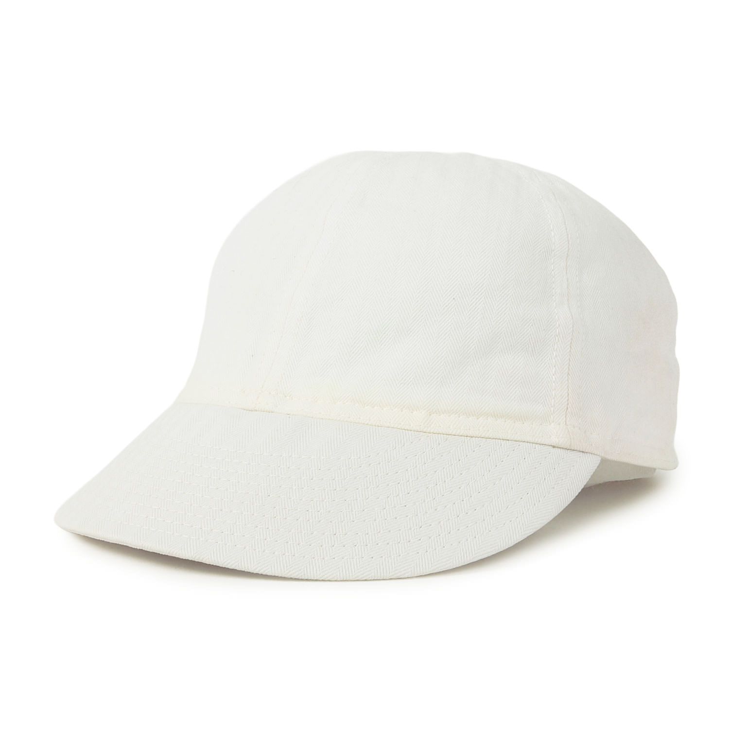 At LAST&CO アットラスト キャップ ホワイト 白 サイズ:7 1/2 | ヘリンボーン 6パネル ワークキャップ | ブランド 帽子【メンズ】【中古】