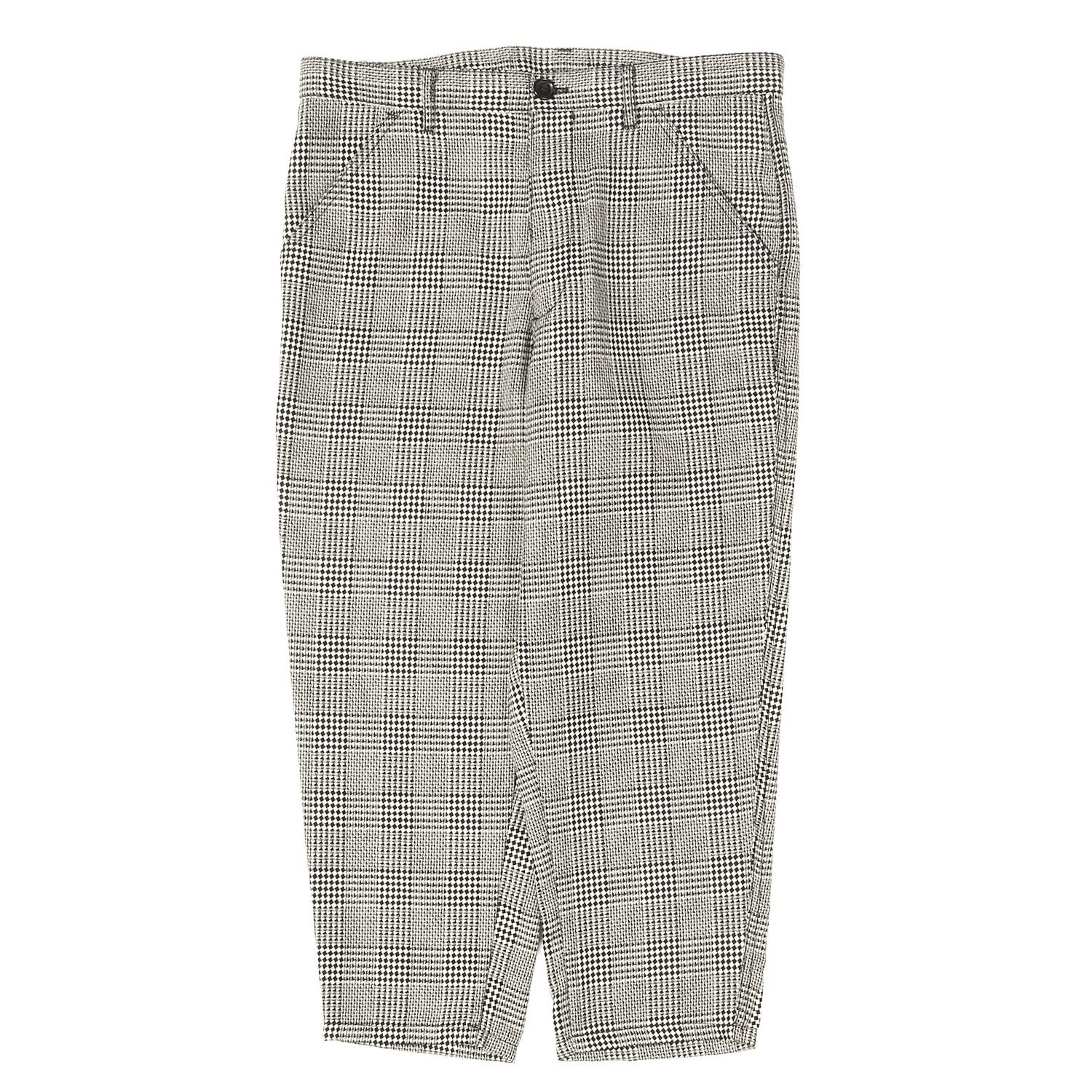COMME des GARCONS SHIRT コムデギャルソン シャツ パンツ ホワイト ブラック 白黒 サイズ:M | boys グレンチェック テーパード クロップド パンツ | ボトムス ズボン | フランス製【メンズ】【中古】