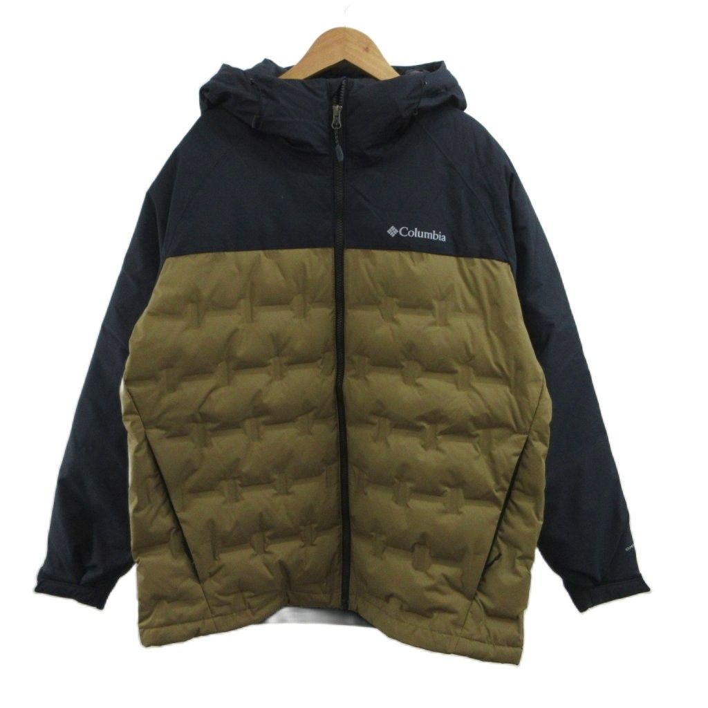 コロンビア Columbia ダウンジャケット アウター L 黒 ブラック 茶 ブラウン フード付き キルティング 長袖 224WE7857 /PP ■GY12