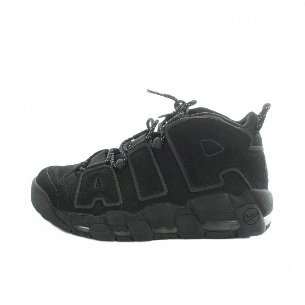 ナイキ NIKE AIR MORE UPTEMPO 414962-004 スニーカー シューズ 靴 レザー ロゴ 7.5 25.5cm 黒 ブラック ■GY17 /MQ
