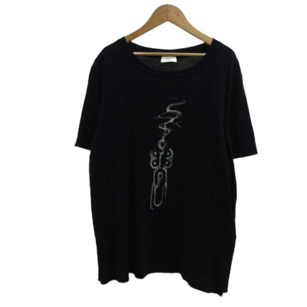 サンローラン パリ SAINT LAURENT PARIS 2018 Smoking Gun Tシャツ S 黒 ブラック クルーネック プリント 半袖 カットソー UP53 2018 00137 /PP ■G