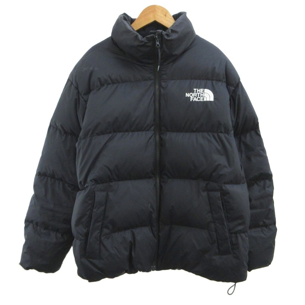 ザノースフェイス THE NORTH FACE ダウンジャケット 上着 M 黒 ブラック 無地 長袖 ロゴ刺繍 /YU ■GY18