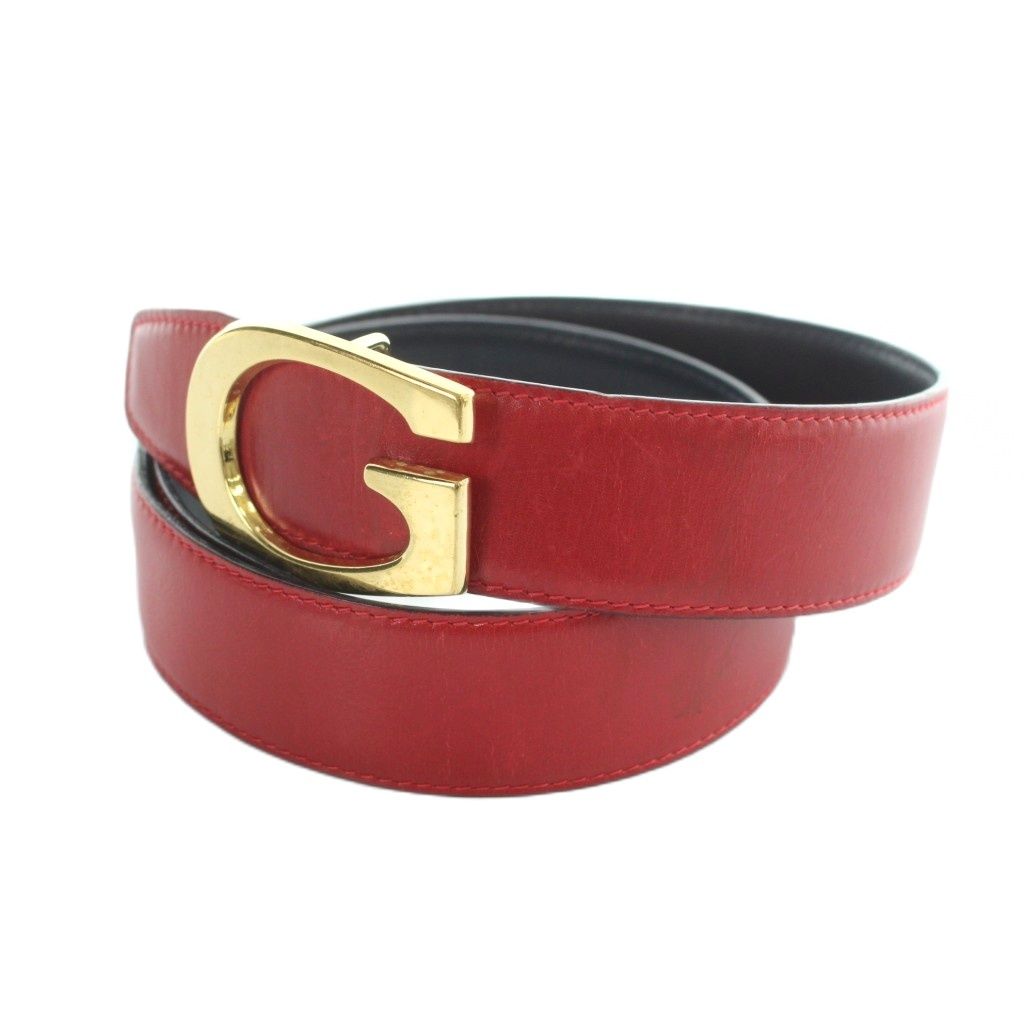 グッチ GUCCI ベルト ゴールド金具 036.194.0956 レザー 65/26 赤 レッド ■GY18 /MQ ■OH