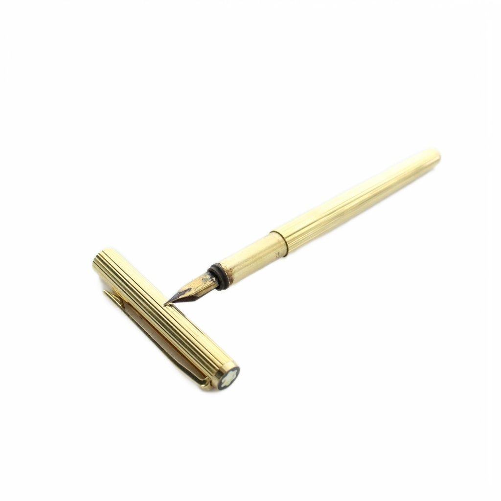 モンブラン MONT BLANC 万年筆 筆記用具 文房具 ロゴ 筆記未確認 ゴールド色 ■GY18 /MQ