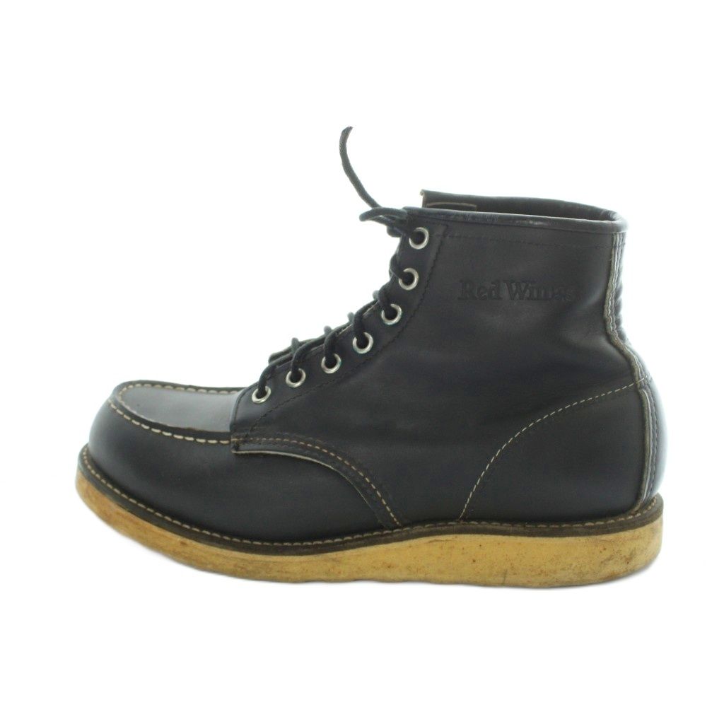 レッドウィング REDWING クラシックモック ショートブーツ ステッチ レザー ロゴ 黒 ブラック ■GY18 /MQ
