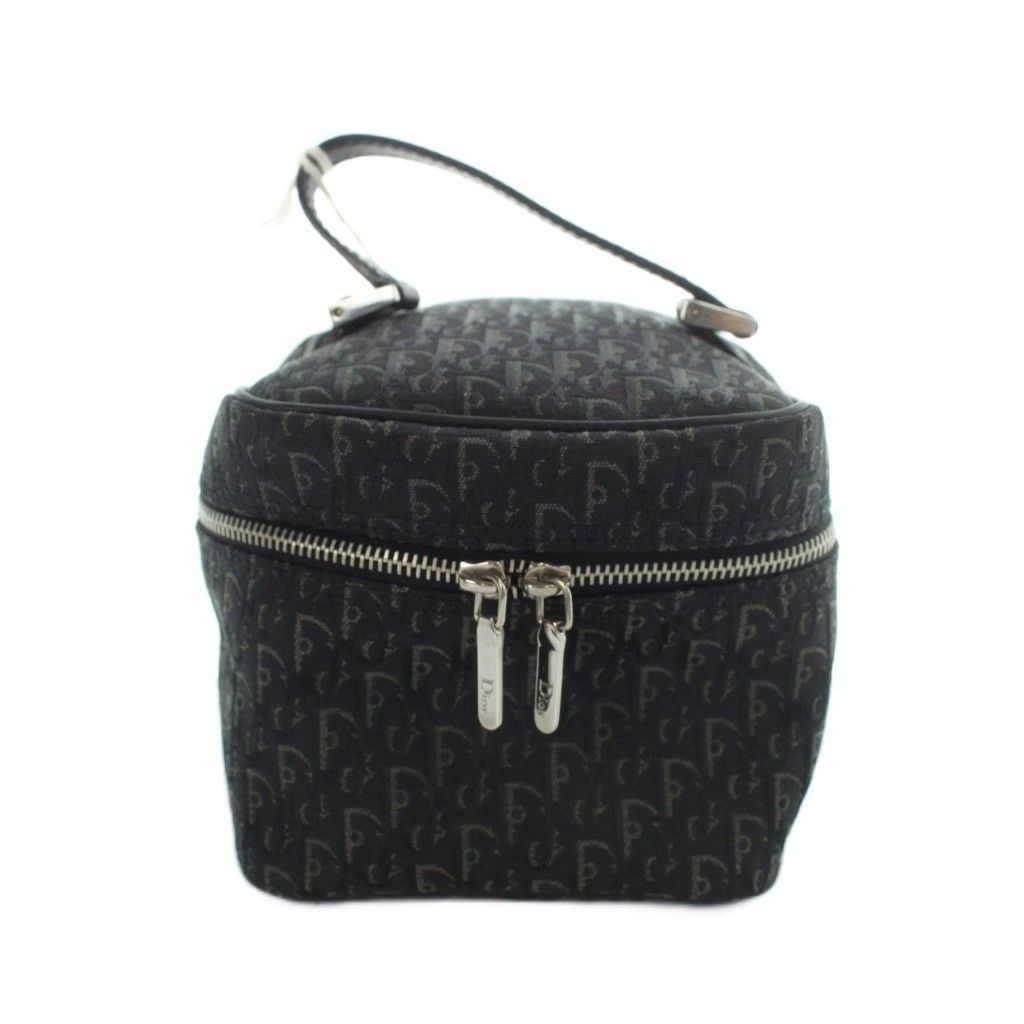 クリスチャンディオール Christian Dior ポーチ バニティ 小物入れ キャンバス トロッター 黒 ブラック ■GY17 /MQ ■OH