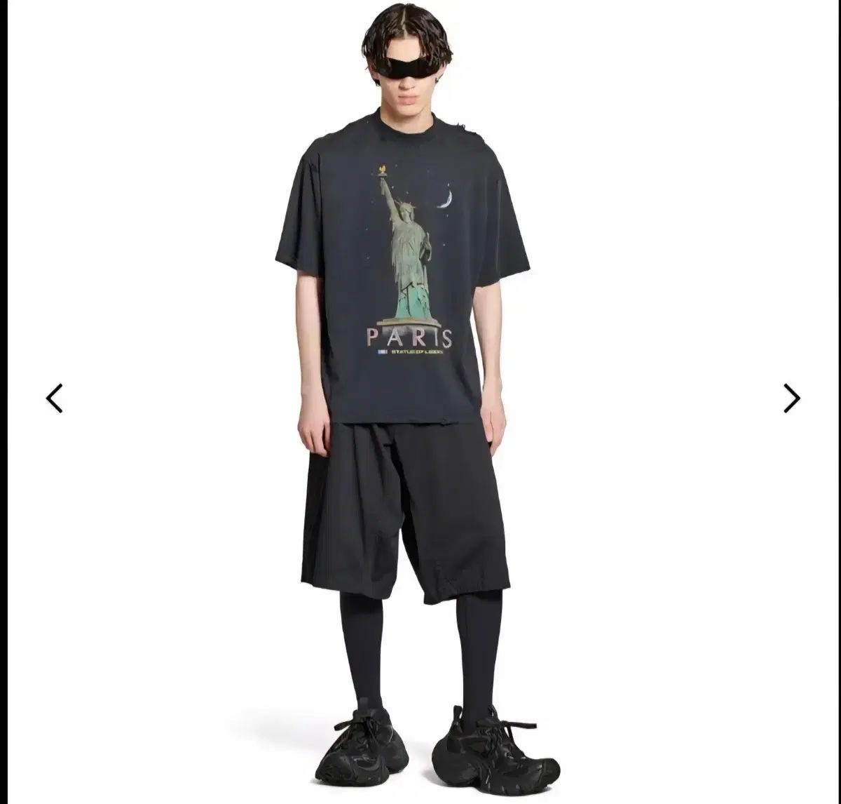 バレンシアガ LIBERTY : IN OUR COSMOS 半袖 Tシャツ プリンティング ロゴ パリ ショートスリーブ ブラック グレー