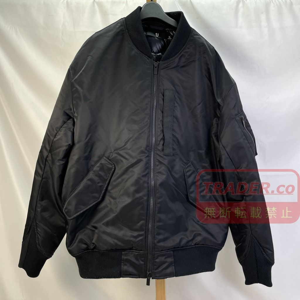 01w-6914 UNIQLO+J ハイブリッドダウン オーバーサイズMA-1 ブラック