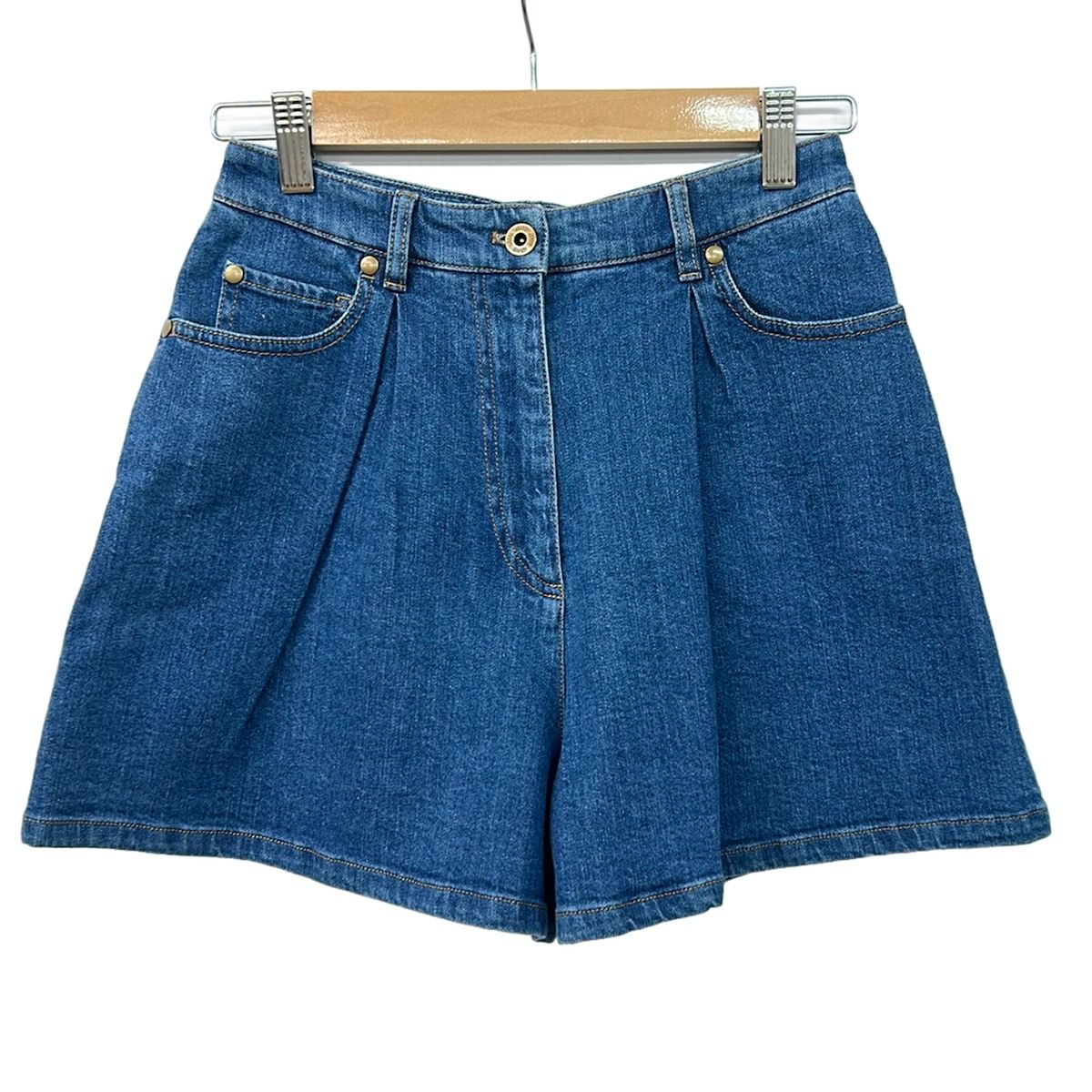 miumiu(ミュウミュウ) ジーンズ サイズ36 S レディース - ネイビー ショート(ひざ上丈)
