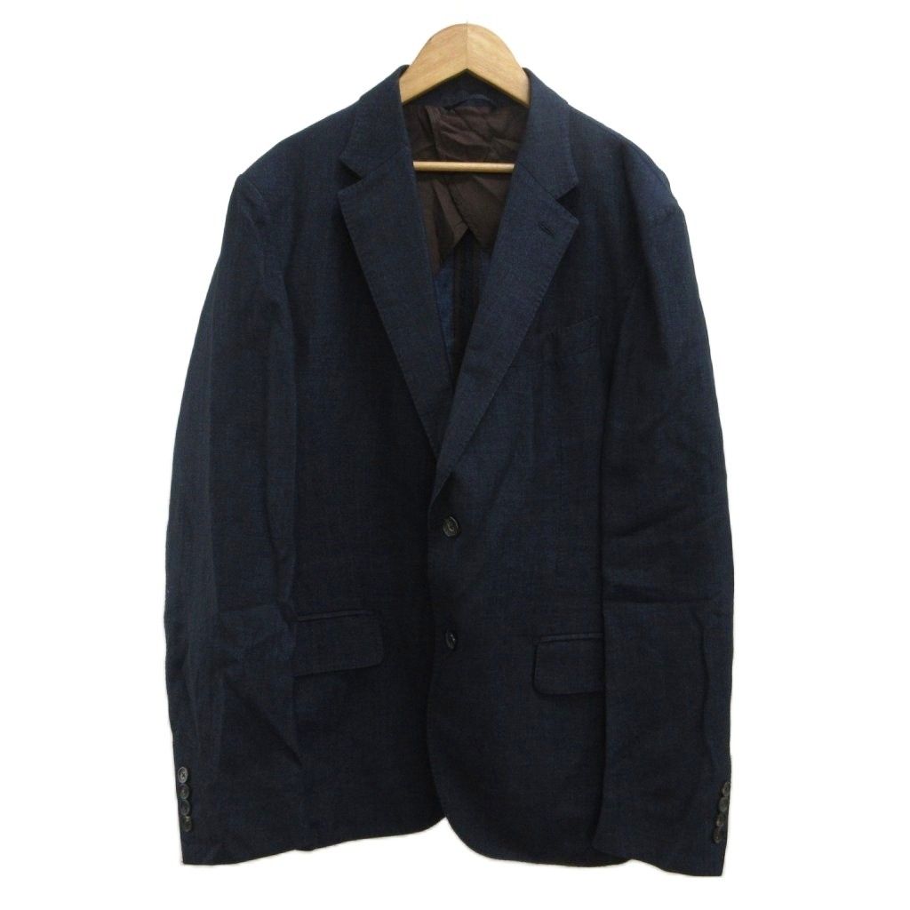 エルメネジルドゼニア Ermenegildo Zegna テーラードジャケット 上着 絹 シルク 7-52C ネイビー 紺 シングルブレスト 長袖 パッチポケット UNC03DWF300 /PP ■ECD005