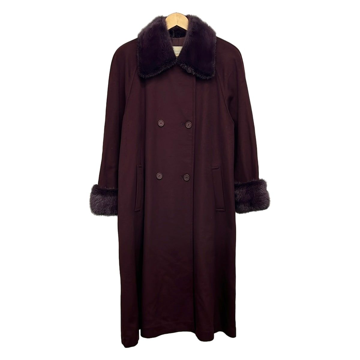 EMBA(エンバ) コート レディース美品 - ボルドー 長袖/カシミヤ/ロング 