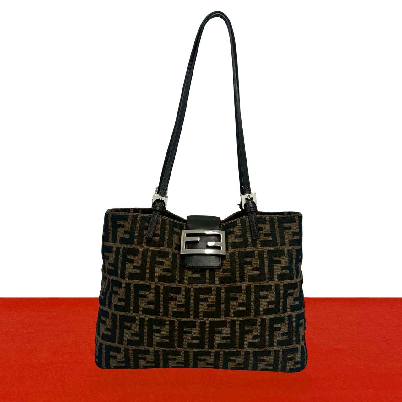 極 美品 FENDI フェンディ ヴィンテージ ズッカ FF 柄 キャンバス 