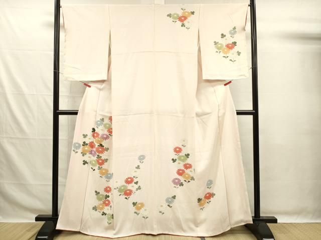 平和屋着物□訪問着 駒刺繍 菊 銀彩 正絹 逸品 DABG7663ya - メルカリ