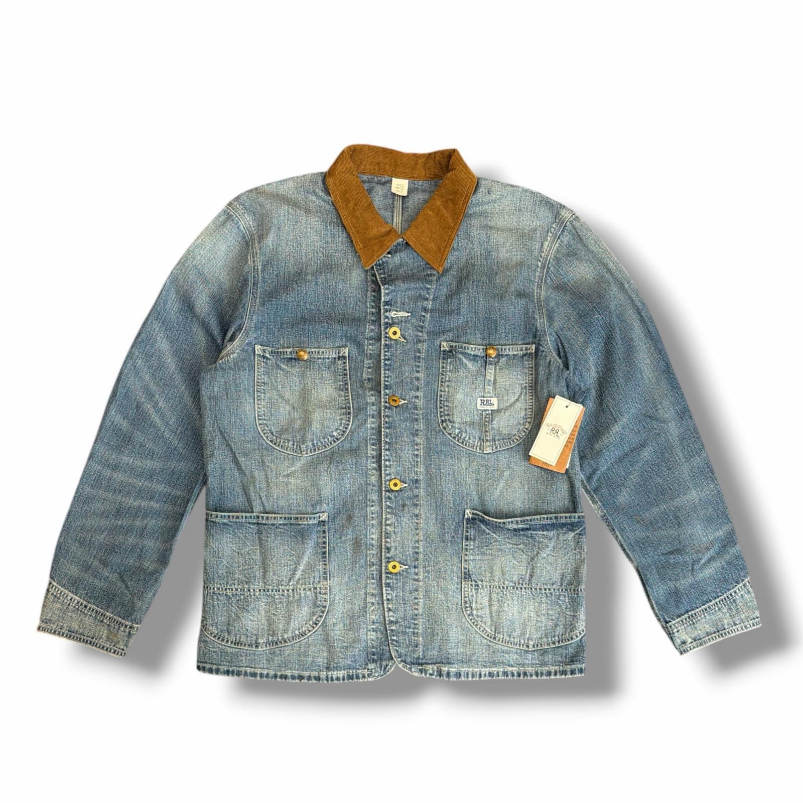 参考上代108900円 未使用 RRL 26SS Corduroy-Collar Indigo Denim