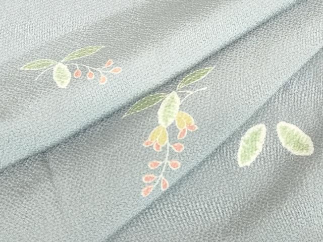 平和屋着物▽上質な小紋　単衣　舞花文　正絹　逸品　DABE4988az