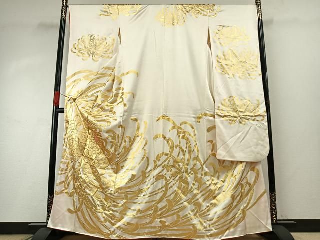 平和屋着物●豪華振袖　駒刺繍　乱菊　金彩　正絹　逸品　AABI8907fy