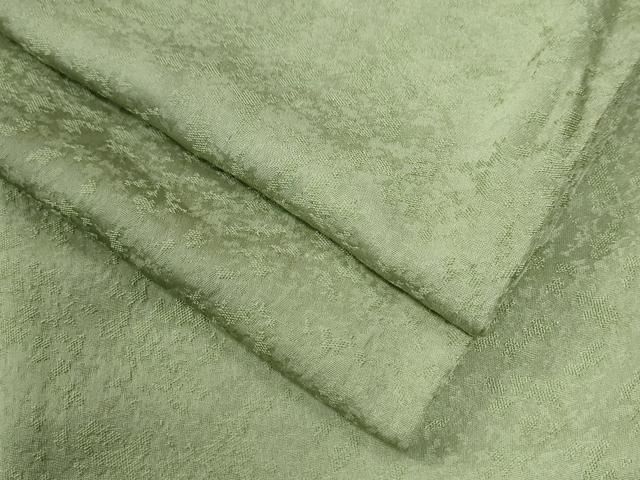 平和屋着物●上質な色無地　吉祥地紋　柳色　正絹　逸品　CABG0525yc