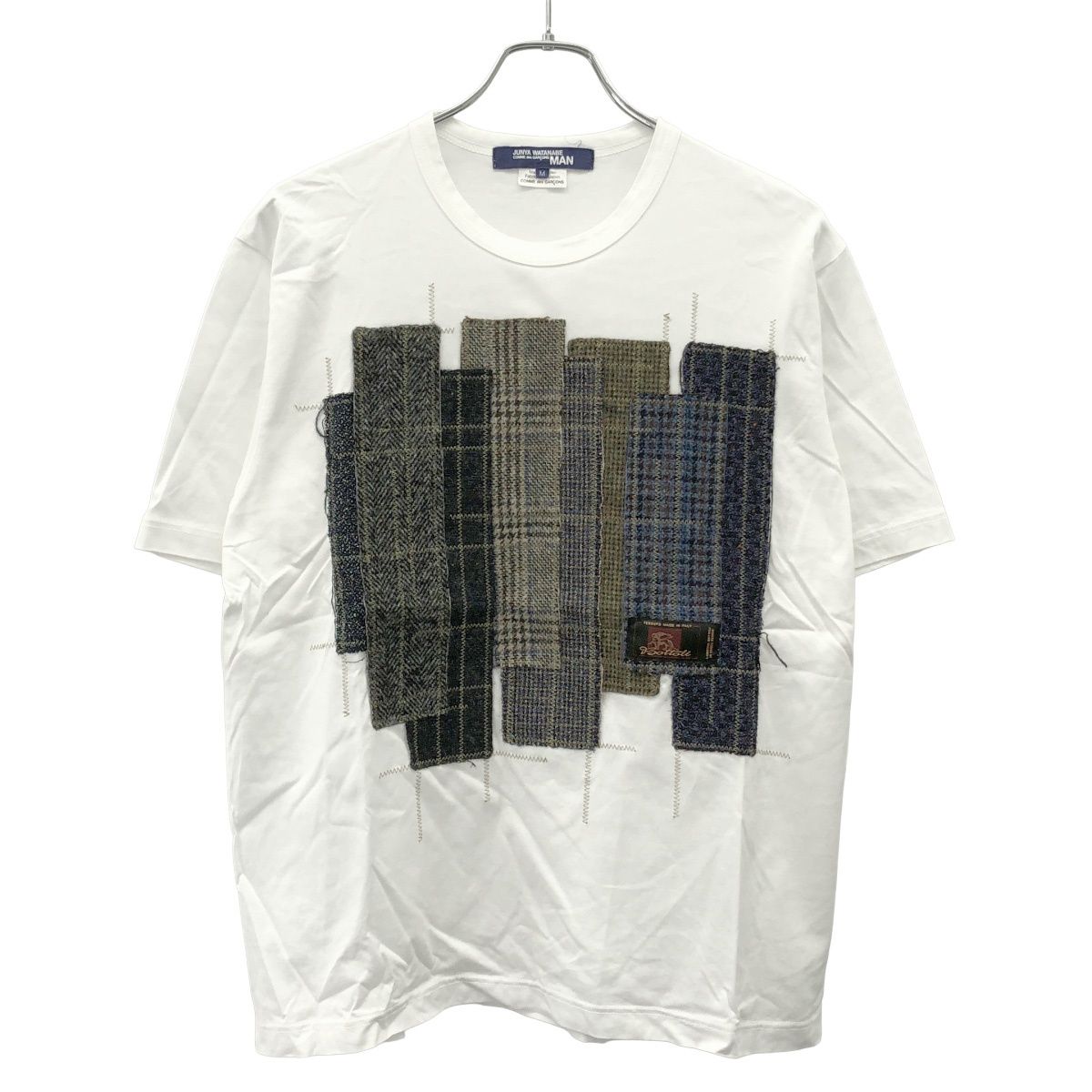 JUNYA WATANABE COMME des GARCONS MAN ジュンヤワタナベ コムデギャルソンマン 20AW 綿度詰天竺×ウールツイードパッチワークTシャツ WF-T001 ホワイト M 10,915円