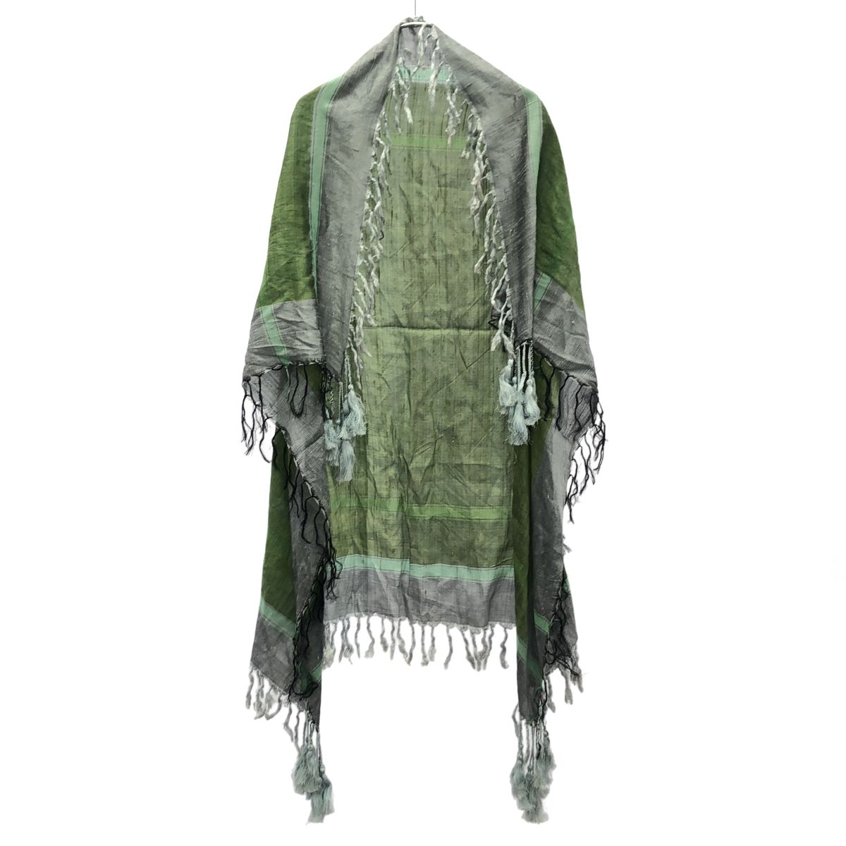DRIES VAN NOTEN ドリスヴァンノッテン シルクフリンジストール グリーン
