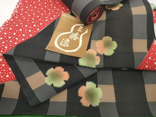平和屋着物＊夏物　浴衣　反物　着尺　三勝染　注染　花間道　撫子　綿　未使用　DABH2086zzz