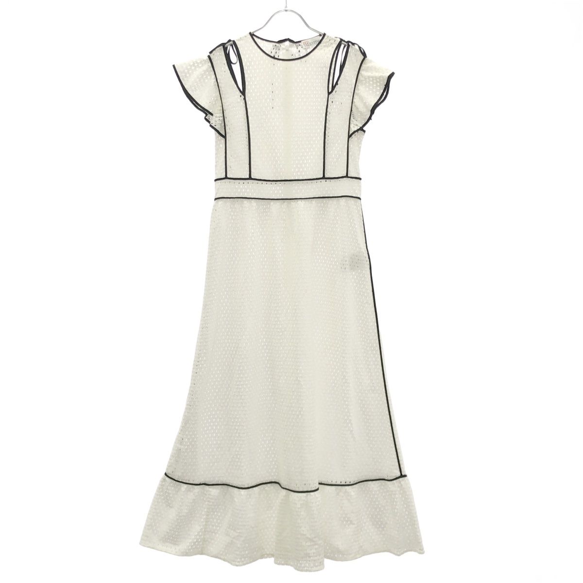 RED VALENTINO レッド ヴァレンティノ パイピングレースワンピース RR0VAC45PHJ ホワイト 38