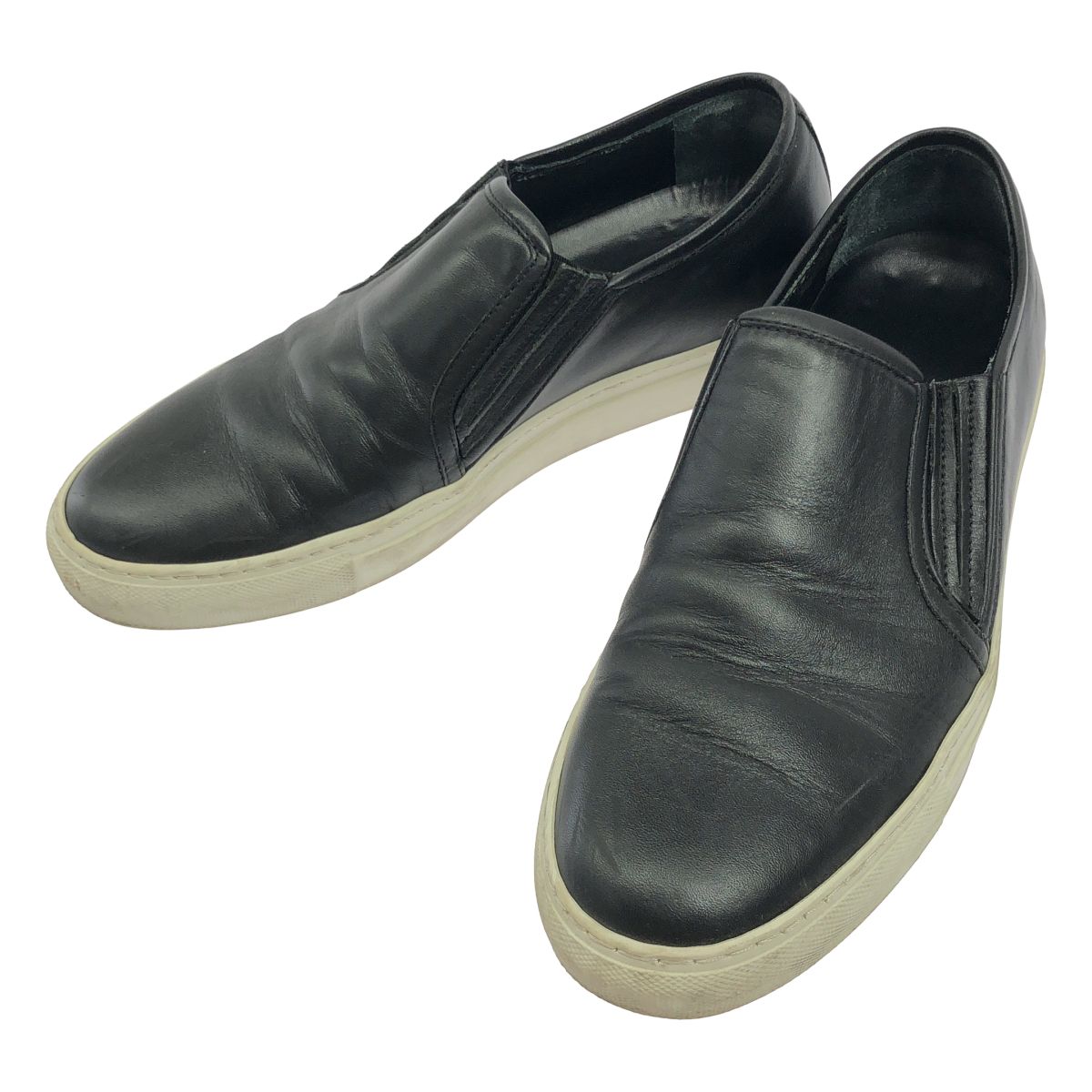 BALMAIN HOMME バルマン オム レザースリッポンスニーカー ブラック 40