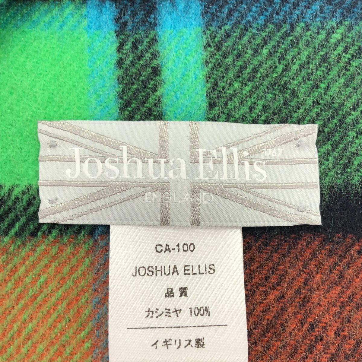 Joshua Ellis ジョシュア エリス 35×190 カシミヤチェックマフラー