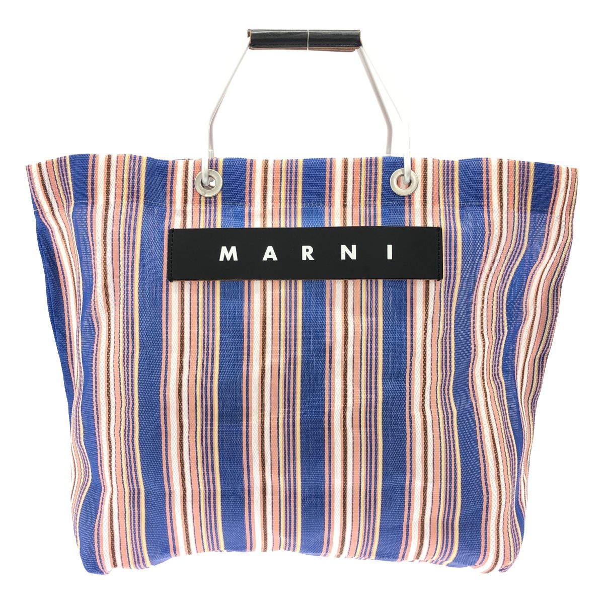 MARNI マルニ マーケット フラワーカフェ ストライプメッシュトート 