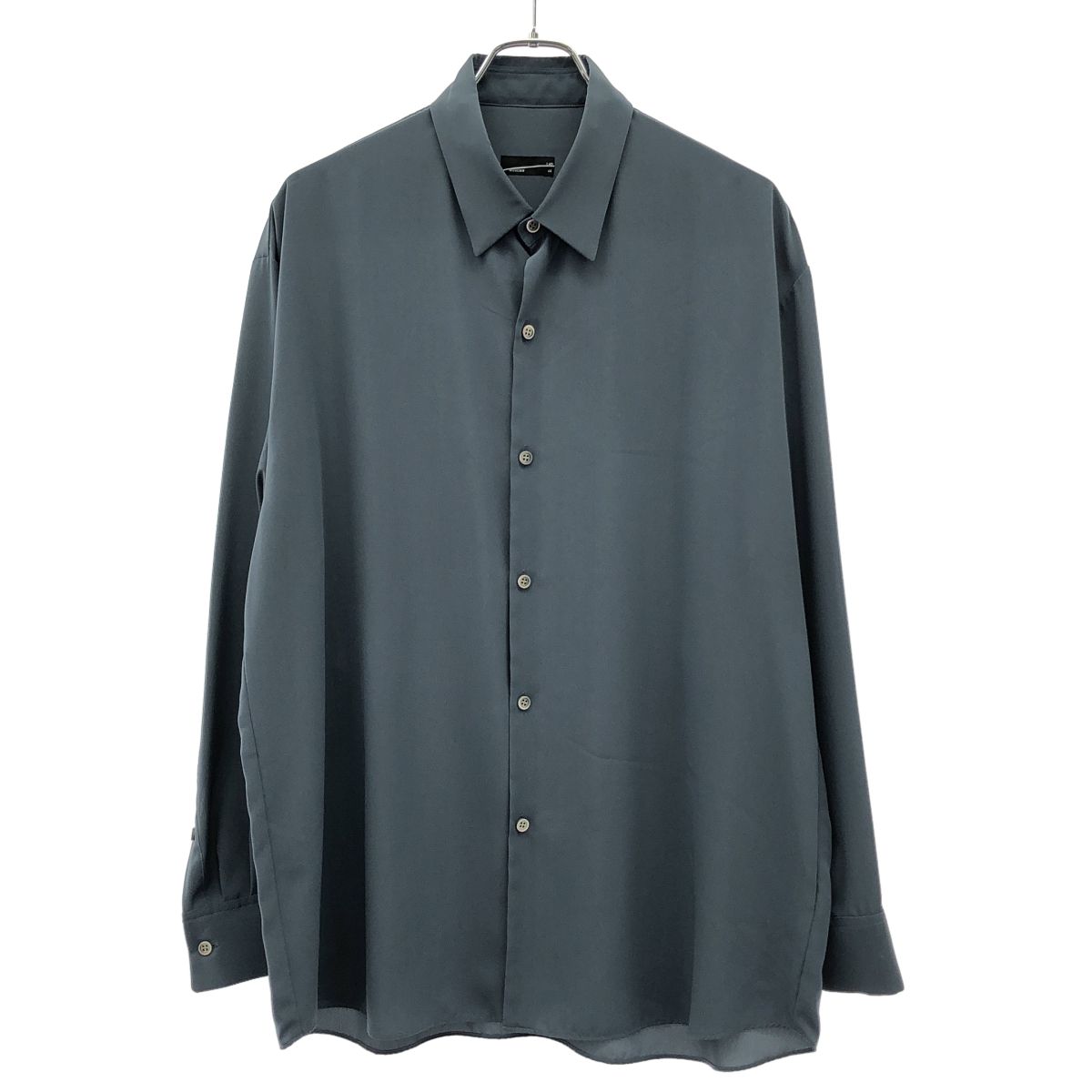 LAD MUSICIAN ラッドミュージシャン 23SS Big Shirt ポリエステルビッグシャツ 2123-103 ネイビーグレー 44