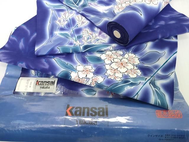 平和屋着物＊夏物 世界的ファッションデザイナー　山本寛斎　kansaiブランド 浴衣 反物 着尺 草花文 綿 逸品 未使用 DABH2124zzz 19,240円