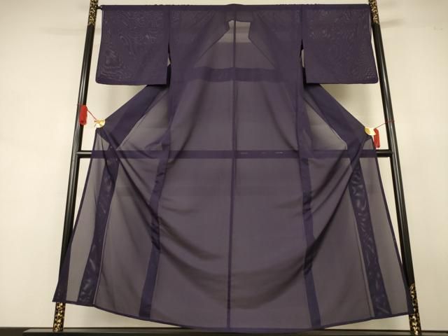 平和屋着物*夏物 洗える最高級着物 <英>はなぶさ謹製 色無地 絽 黒紅色 洗える着物 AABJ8091jd