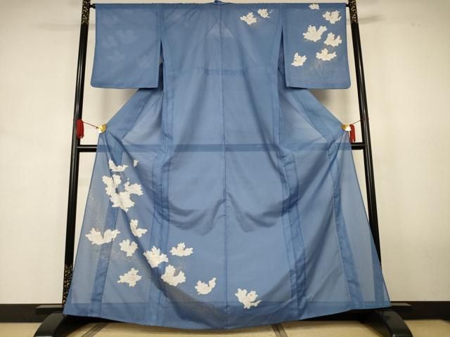 平和屋着物＊夏物　訪問着　絽　舞花文　金彩　洗える着物　AABJ8113jd