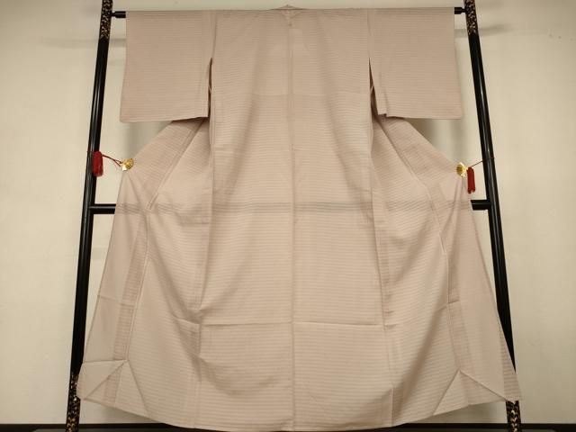 平和屋着物＊夏物　色無地　変わり絽　枯野色　正絹　逸品　AABJ8123jd