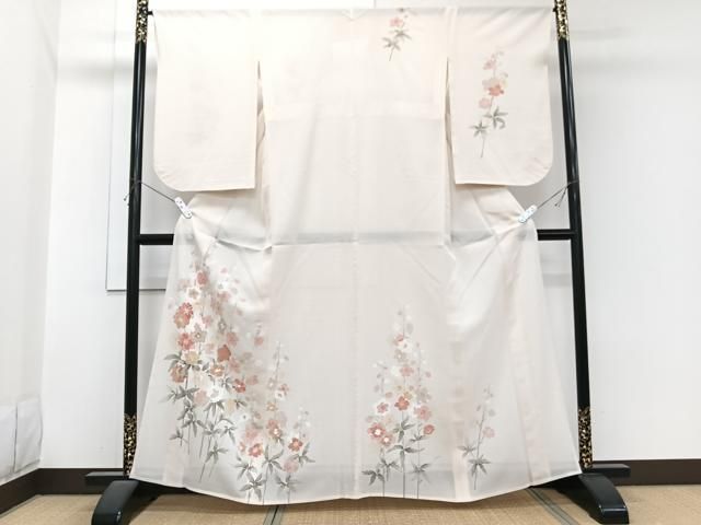 平和屋着物＊夏物　訪問着　絽　枝草花文　金彩　正絹　逸品　CABI3791xi