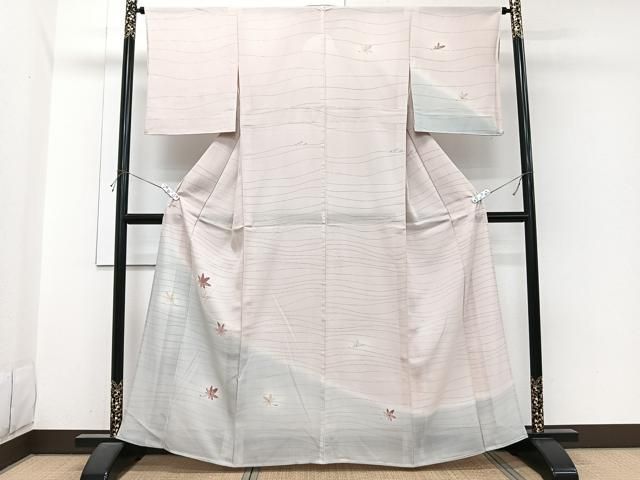 平和屋着物＊夏物　訪問着　絽　楓文　正絹　逸品　CABI3793xi