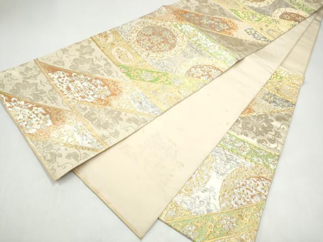 平和屋着物●西陣 川島織物 六通柄 本袋帯 花唐草文 金糸 正絹 逸品 CABI8914hy 平和屋着物●西陣 川島織物 六通柄 本袋帯 花唐草文 金糸 正絹 逸品 CABI8914hy