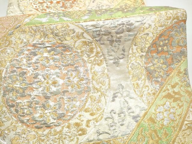 平和屋着物●西陣 川島織物 六通柄 本袋帯 花唐草文 金糸 正絹 逸品 CABI8914hy 平和屋着物●西陣 川島織物 六通柄 本袋帯 花唐草文 金糸 正絹 逸品 CABI8914hy
