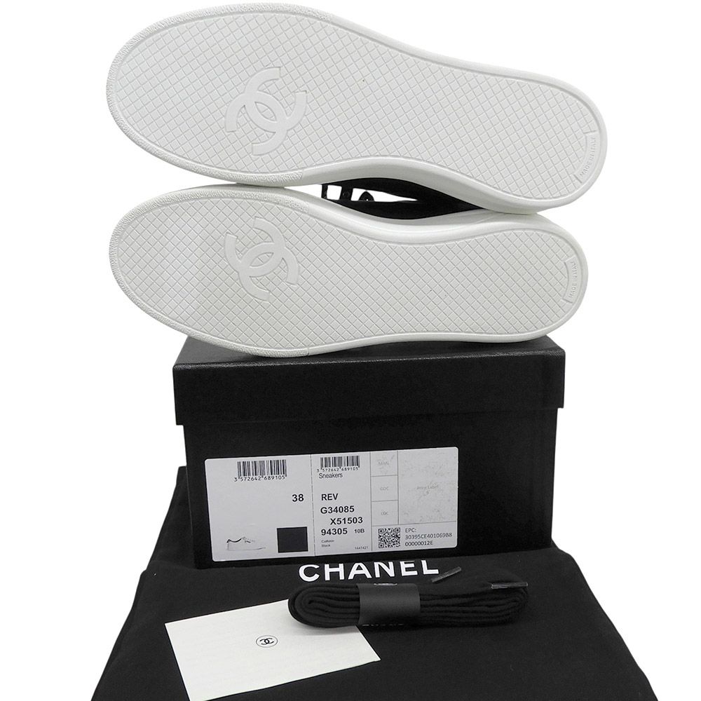 CHANEL シャネル 新品同様 ラバーロゴ ローカット スニーカー シューズ