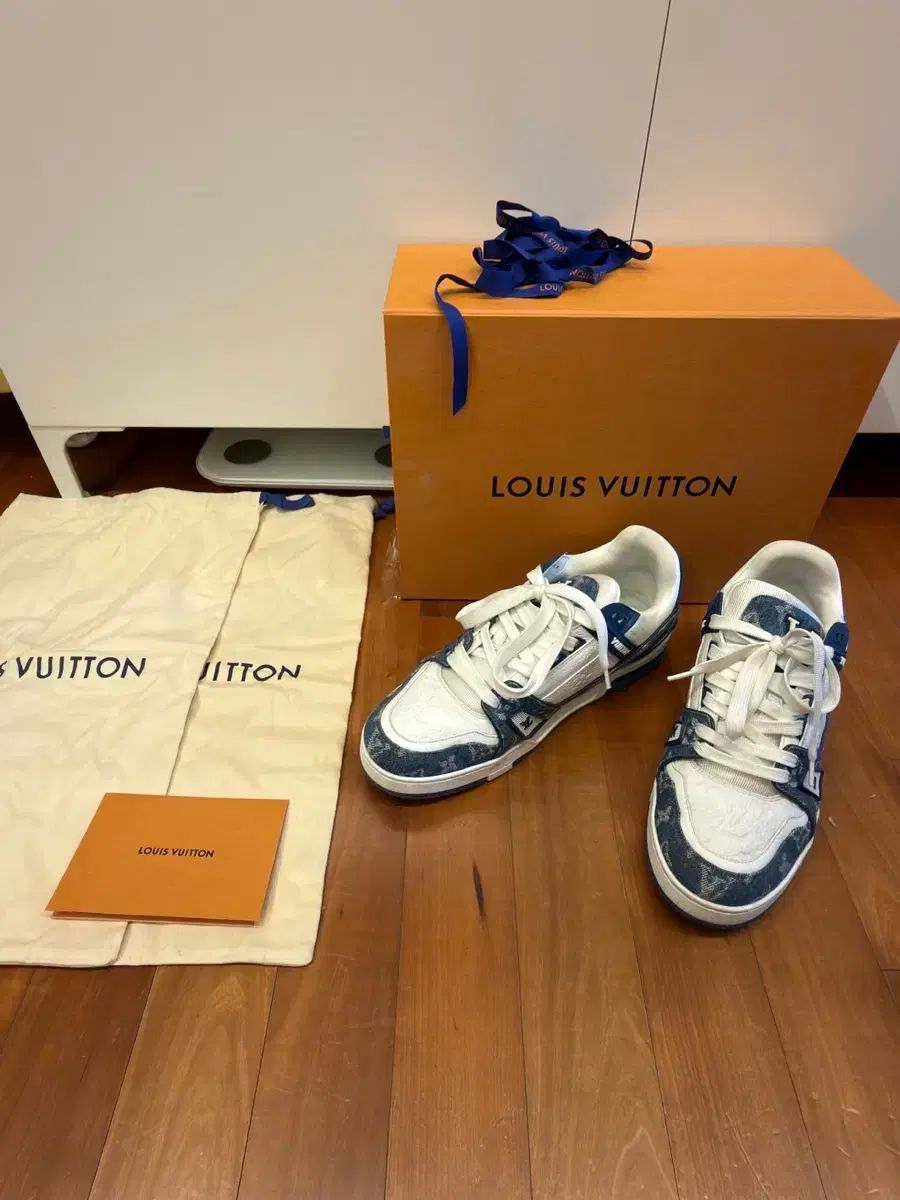 デパート）Louis Vuitton ルイヴィトン LV トレーナー スニーカー モノグラム デニム ブルー