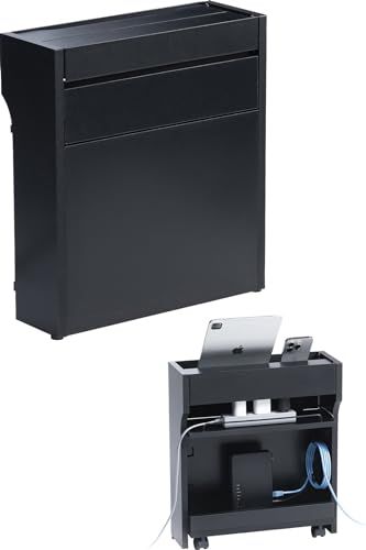 サンワダイレクト ケーブルボックス ルーター 収納 幅40cm 高さ45cm 木製 Wi-Fi モデム ルーター収納ボックス ブラック 200-CB007BK2as a8346c9d